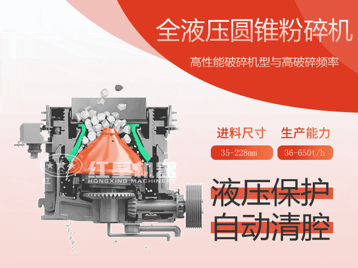 全液壓圓錐粉碎機，產量36-650t/h