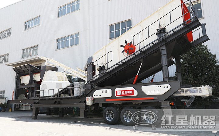 石英石移動重錘破+篩分一體機，一次成型，占地面積小，砂廠必備 