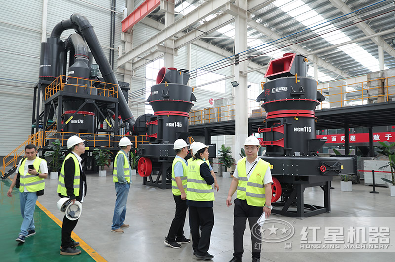 客戶來廠考察雷蒙磨粉機設備