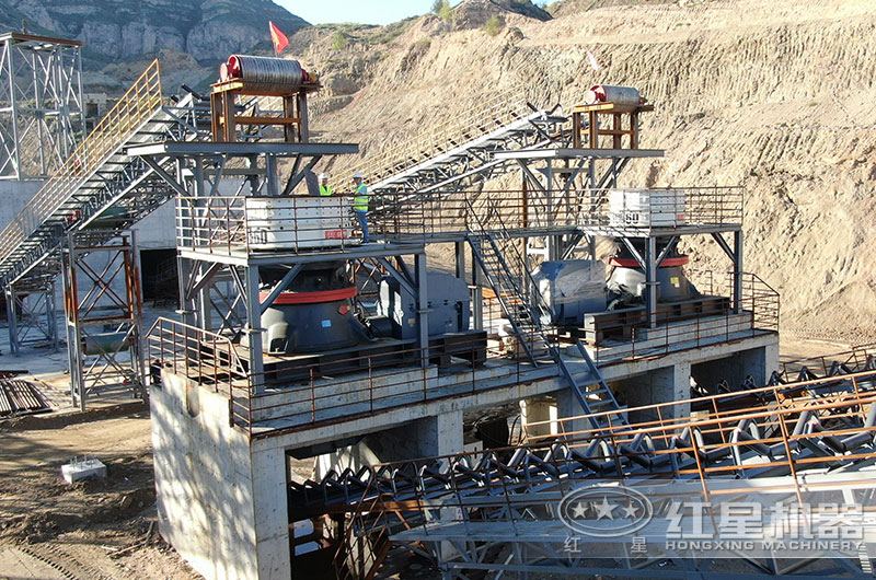 山西河卵石破碎現場